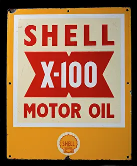 Lubrication: Sign for Shell X-100 motor oil