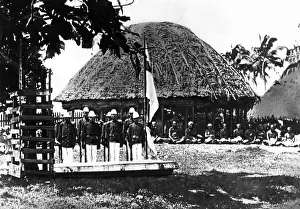 Colonies: Signing of a contract on Samoa, 1888