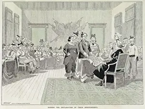 Becomes: Signing the declaration of their independence