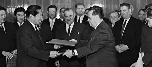 Patolichev: Signing of Protocol on Trade for 1968 between USSR and MPR