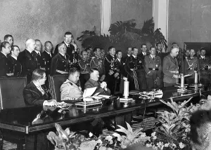 Governments: Signing of the Tripartite Pact and official reading