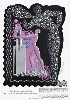 Amethyst: Signs of the Zodiac by Erte - Aquarius