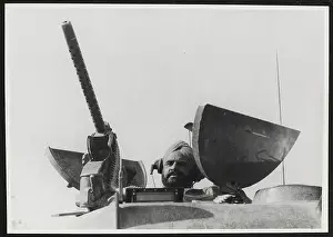 Collected: Sikh tank commander in the turret of his vehicle