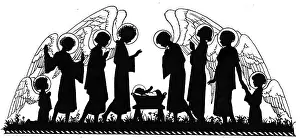Cribs: Silhouette of Angels and Crib