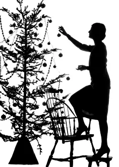 Unsteady: Silhouette of Anonymous Young Woman Standing on