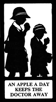 Proverb: Silhouette, An Apple a Day Keeps the Doctor Away