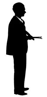 H L Oakley Collection: Silhouette of an artist with palette and brushes