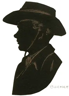 H L Oakley Collection: Silhouette of an Australian soldier