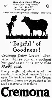 Toffee: Silhouette of a boy with a sheep, Cremona advert