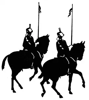 Pennants: Silhouette of cavalrymen on horseback