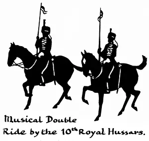 Pennants: Silhouette of cavalrymen on horseback