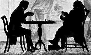 Chessboard: Silhouette of a chess game