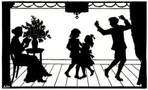 Dances: Silhouette of a dancing family