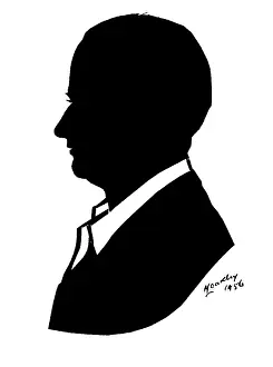 H L Oakley Collection: Silhouette of Donald Bradman, Australian cricketer