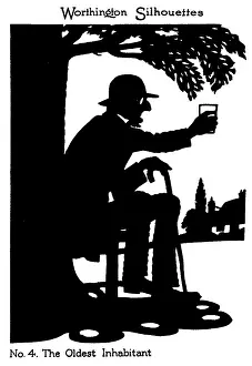Worthington: Silhouette of an elderly man with a glass of beer