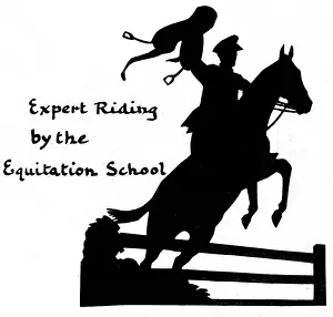 Equitation: Silhouette of expert riding, Equitation School