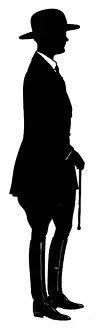 H L Oakley Collection: Silhouette of a figure in riding gear