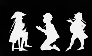 Schwind: Silhouette of three figures