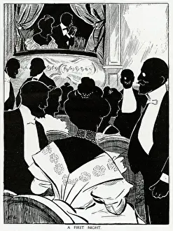 Goers: Silhouette of the first night of theatre 1907