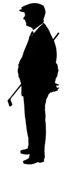 H L Oakley Collection: Silhouette of the golfer, Fred Collins