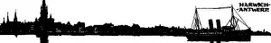 Harwich: Silhouette of Harwich to Antwerp shipping