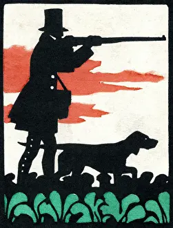 Victorian Style: Silhouette of hunting scene