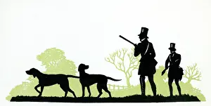 Victorian Style: Silhouette of hunting scene