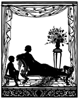 Papercut: Silhouette of Lady Diana Cooper with her son