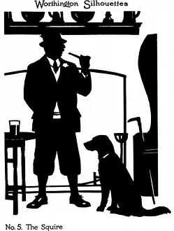 Worthington: Silhouette of a local squire and his dog