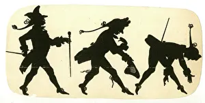 Etiquette: Silhouette, Man bowing in three stages