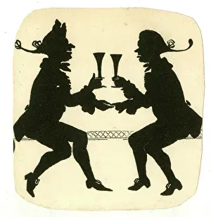 Wigs: Silhouette, Two men sitting drinking