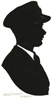 H L Oakley Collection: Silhouette of a Merchant Navy officer