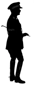 H L Oakley Collection: Silhouette of a military man - Captain E. E. Barnet