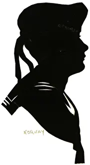 H L Oakley Collection: Silhouette of a Norwegian sailor