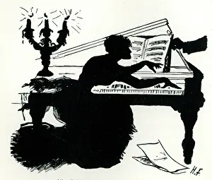 Keyboard: Silhouette, Playing Rousseau's Dream on Piano