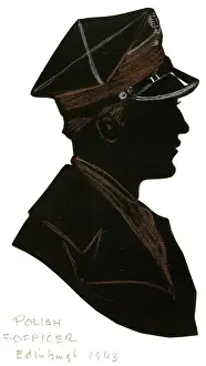 H L Oakley Collection: Silhouette of a Polish officer