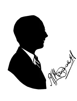 Hassett: Silhouette portrait of A. L. Hassett, Australian cricketer