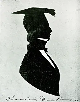 Dickens: Silhouette portrait of Charles Dickens