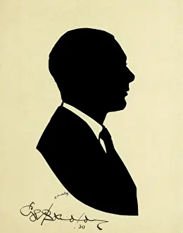 Cartoonists: Silhouette portrait of George Studdy