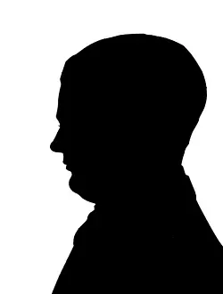 Weldon: Silhouette portrait of Harry Weldon, music hall performer