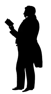 Thackeray: Silhouette portrait of William Makepeace Thackeray