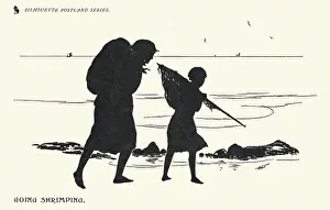 Shrimping: Silhouette - Postcard Design