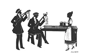 Barmaid: Silhouette - Postcard Design