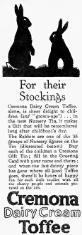 Toffee: Silhouette of two rabbits, Cremona advert