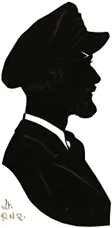 H L Oakley Collection: Silhouette of a Royal Naval Reserve Lieutenant