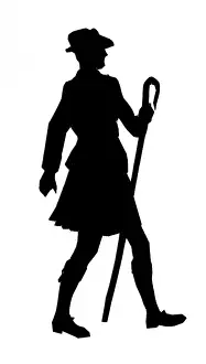 Scotsmen: Silhouette of Scotsman in kilt