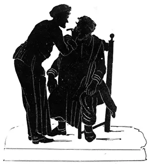 Barbers: Silhouette - Shaving at the Barbers