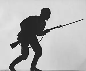 Sneaking: Silhouette of a soldier