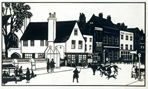 Silhouettes: Silhouette of a street scene