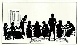 Burnand: Silhouette, Tea in the Drawing Room